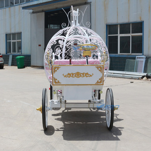 Mobile Horse Cart Gracefully Princess Horse Carriage Electric Cinderella Carriage <b>White</b> Color Wedding Pumpkin Carriage - Product Image 6