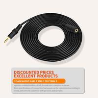 Câble d'extension audio stéréo 3.5mm mâle à femelle câble AUX plaqué or PC/haut-parleur/téléphone/audio de voiture haute fidélité et faible bruit