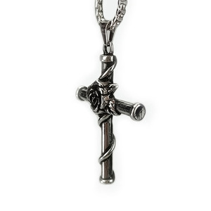 Collar con Colgante <span class=keywords><strong>de</strong></span> Cruz <span class=keywords><strong>de</strong></span> Jesús, <span class=keywords><strong>Estrella</strong></span> <span class=keywords><strong>de</strong></span> <span class=keywords><strong>David</strong></span>, Flor Circular, Letra Dorada y Rosa, Modelo YK - Product Image 2