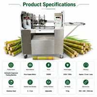 Automatische suikerrietenschilmachine, commerciële roestvrijstalen suikerrietenschiller voor sapzaak