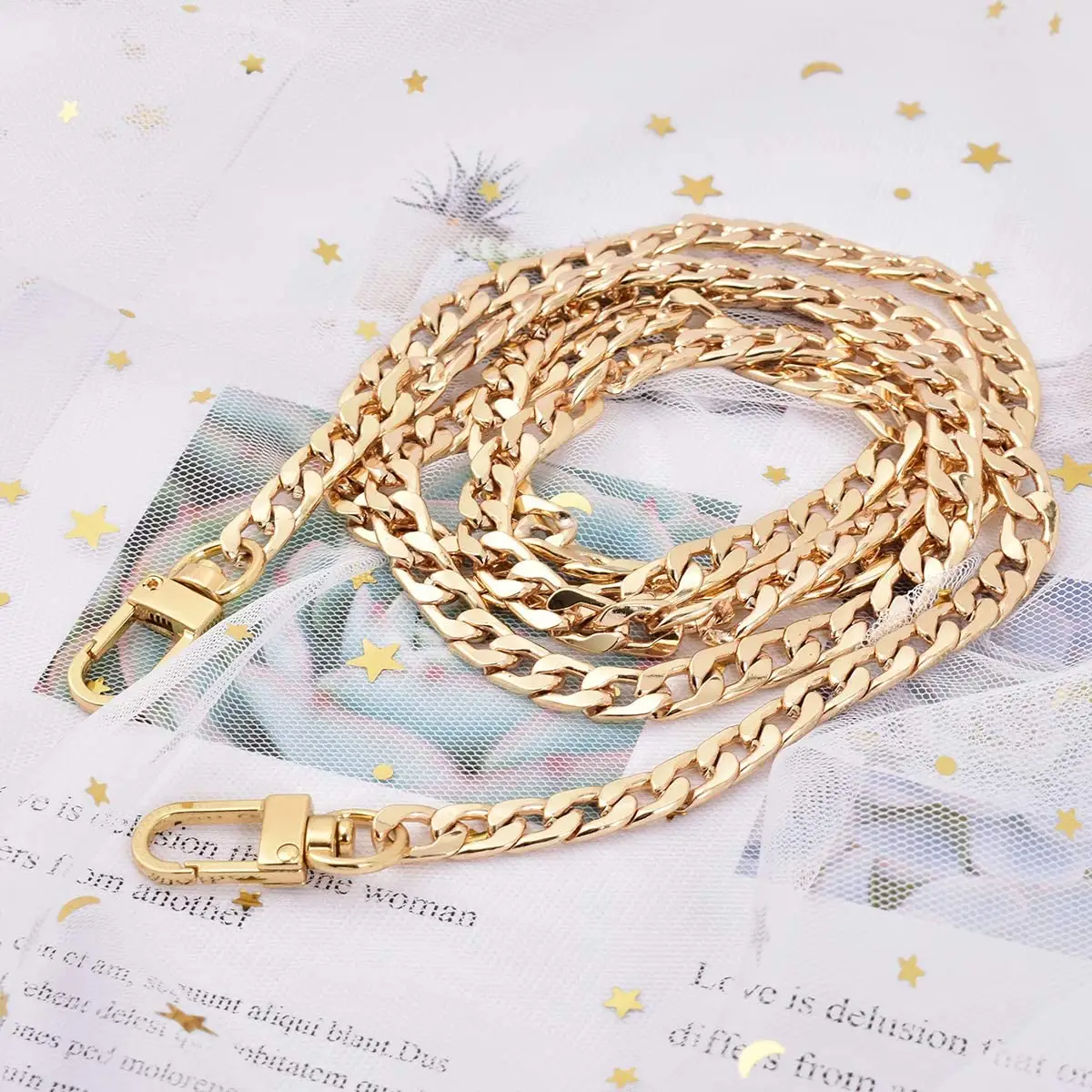 INUNION Super AA Quality Bag Chain Handbag Accessory Golden Metal Purse Strap Chain with Clasps