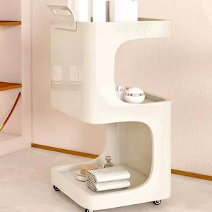 Chariot de beauté multifonctionnel en ABS blanc et rose pour salon de beauté et spa - Product Image 3