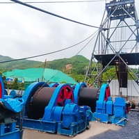 Treuil minier 16T 1500m pour élévateur de pierres en chute et suspension de puits vertical dans une mine d'or souterraine