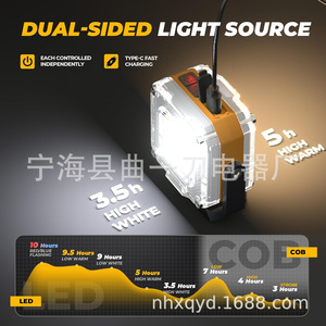 Mini Rechargeable <b>Work</b> <b>Light</b> Led 2.36 In Magnetic Base Portable Flashlight For Outdoor Repair Camping - Product Image 5