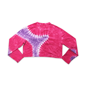 Camiseta de algodón Tie Dye a la moda, camisetas cortas personalizadas, camisetas de manga larga para mujer - Product Image 3