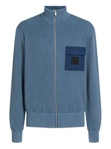 Veste tricotée décontractée personnalisée à effet délavé pull pour hommes, cardigan à fermeture éclair et décontractée - Product Image 2