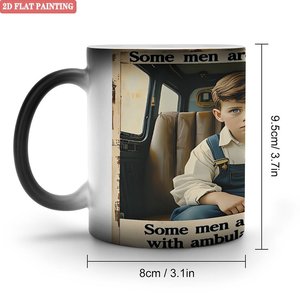 Heat Sensitive Blank Mug 11oz <b>Ceramic</b> Color Changing <b>Cup</b> For DIY Printing Frosted Black - Product Image 1