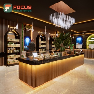 ตู้โชว์ร้านขายบุหรี่แบบสองด้าน ตู้ไม้กระจกพร้อมไฟ LED สำหรับโชว์ยาสูบ - Product Image 2