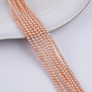 Perles d'eau douce baroques violettes Wenchi 3-4 mm, naturelles, blanches, à deux faces, modèle Zhuji 30152 pour collier DIY, perles en vrac - Product Image 5