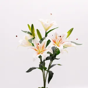 Artificial Flor de lirio de los valles de la PU real seda flor 3D cabezas de flores artificiales para la decoración del hogar