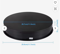 PULUZ Plateau tournant électrique 360° de 30 cm, en ABS, recharge USB, pour vidéo, présentoir, photographie, bijoux, montres