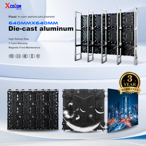 Panneau d'affichage vidéo LED à installation fixe 640x640mm en aluminium moulé sous pression pour intérieur/<span class=keywords><strong>extérieur</strong></span>, mur vidéo avant/arrière - Product Image 1