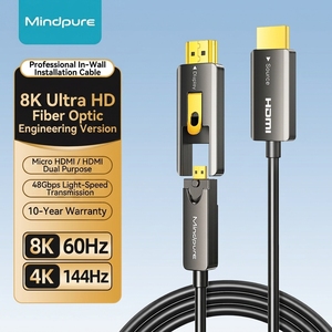 Mindpure Cable de Fibra Óptica Desmontable Micro HDMI a HDMI 8K, Cable Óptico Activo <span class=keywords><strong>AOC</strong></span> para Instalación en Conductos y Cine en Casa - Product Image 1