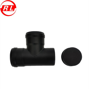 Raccordo a T a 90 Gradi con Rivestimento in Polvere Nera per Camino e Stufa a Pellet - Product Image 4