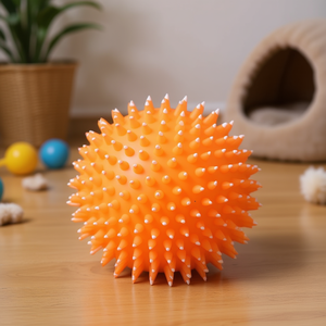 Balle fluorescente pour hérisson 10 cm en vinyle, jouet interactif pour animaux de compagnie - Product Image 3