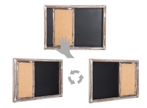 Organisateur mural en bois massif, Center de commande familiale à l'entrée, avec <span class=keywords><strong>tableau</strong></span> noir magnétique <span class=keywords><strong>et</strong></span> planche en liège coulissant, mobile - Product Image 6