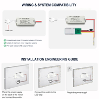 Fuente de Alimentación LED Impermeable IP67 - Transformador de Voltaje Constante de CA 100-240V a CC 12V para Iluminación de Espejos de Baño, CE RoHS