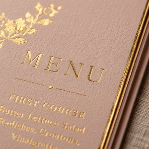 Suite d'invitations de <span class=keywords><strong>mariage</strong></span> personnalisées en carton, couleur blush poudré, avec menu et marque-place, dorure à chaud, pour papeterie de jardin romantique printanière, logo personnalisé, faible coût - Product Image 3