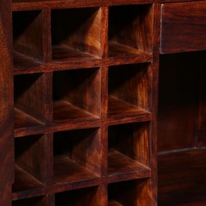 Mueble Bar de Madera Sheesham de Lujo con Acabado Roble Miel, Estante para Vinos de Madera Maciza, Unidad de Almacenamiento para Bar en Casa, Restaurante, Cafetería, Interiores de Hotel - Product Image 4