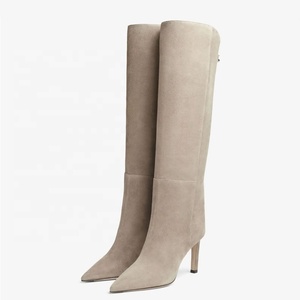Solid Suede Women's Stylish Long Boots <b>High</b> Heels Pointed Toe Fashion <b>Knee</b> <b>High</b> Booties Straight Upper on Shoes - Product Image 5