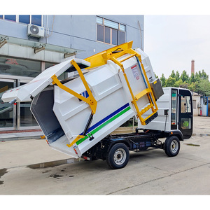 Camion à ordures compacteur électrique à pompe hydraulique auto-déchargeante blanc 2 roues - Product Image 5