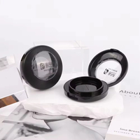 Boîtier compact en plastique noir rond transparent de qualité supérieure pour poudre, blush et fond de teint – Emballage cosmétique