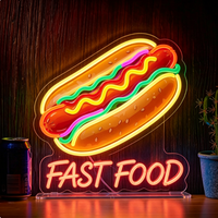 Enseigne néon LED Hot Dog en acrylique flexible, décoration murale pour vitrine de restaurant rapide, signalétique lumineuse publicitaire
