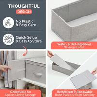 Organisateur de tiroir pliable en tissu avec panneau en PP, boîte de rangement pour armoire, organisation des vêtements, OEM ODM