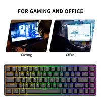 Keyboard Mekanik Gaming Full Bloody Aula Mini Wireless Keycaps Royal Kludge RK837 RK G68 3 Mode RGB 60% Switch PCB Gamer