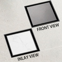 Grille de vidange carrée commerciale 4 po (100 mm) en acier inoxydable à insérer dans les carreaux, grille de douche dissimulée anti-odeur et anti-corrosion pour salle de bain et hôtel