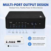 65W Mini DC UPS 5V 12V 19V PD3.0 96Wh UPS 30000mAH Baterai LiFePo4 Cadangan Lebih Lama untuk Rumah, Kantor, Cadangan Darurat