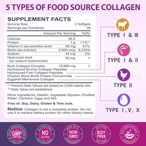 Gélules de collagène multi-peptides, biotine et vitamine C OEM/ODM pour la santé de la peau et le soutien digestif des adultes, emballage personnalisable - Product Image 2