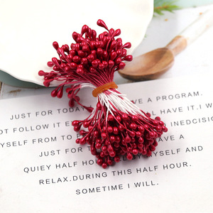 150 Uds Multi colores perla estambre azúcar <span class=keywords><strong>flor</strong></span> Artificial hecha a mano para decoración <span class=keywords><strong>de</strong></span> boda DIY 55mm estambre <span class=keywords><strong>pistilo</strong></span> Floral estambres - Product Image 6