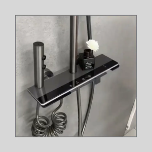 Vòi nước điều nhiệt kỹ thuật số thông minh cho khách sạn cao cấp, tay cầm đơn, gắn tường, van gốm, vòi sen mưa, 3 chế độ massage, chức năng tạm dừng - Product Image 5