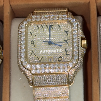 Montre de haute qualité en moissanite de qualité E VVS1, étanche, avec cristal saphir, cadran de 40 mm, montre sertie de diamants