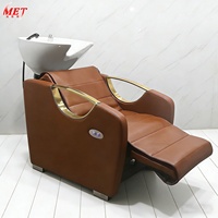 Fauteuil de lavage de cheveux Meientai Classics Black Gold, station de lavage de cheveux luxueuse inclinable