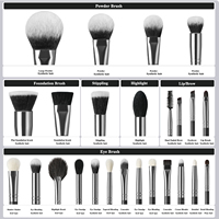 Beili Lot de 24 pinceaux de maquillage pour professionnels, cheveux naturels, marque privée, emballage élégant