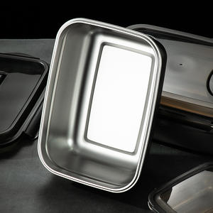 304 Aço Inoxidável Kimchi Balde Lunch <span class=keywords><strong>Box</strong></span> Sealed Bento Armazenamento para Geladeira Frutas e Vegetais Bento Lunch <span class=keywords><strong>Box</strong></span> - Product Image 4