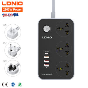 LDNIO SC3412 estensione presa di corrente UK/<span class=keywords><strong>EU</strong></span>/US presa di corrente presa di corrente a 3 vie presa di corrente USB PD da 20W - Product Image 1
