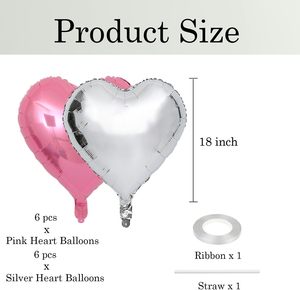 Ballon Cœur Métallique Rouge de 18 Pouces en Gros pour Mariage, Saint-Valentin, Anniversaire - Décoration Individuelle en Forme de Cœur pour Fête - Product Image 2