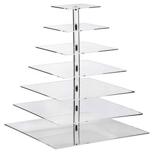 7 niveaux carré acrylique Maypole Cupcake support Cupcake tour support Cupcake présentoir pour pâtisserie mariage fête d'anniversaire - Product Image 3