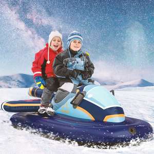 Heavy Duty PVC Inflatable <b>Snow</b> <b>Tube</b> with Safety Handles Foldable & Eco-Friendly for Kids <b>Sledding</b> Outdoor - Product Image 6