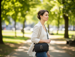 Borsa a Tracolla da Donna con Doppio Cordoncino in Microfibra e Pelle Sintetica, Stile Solido per Tutte le Stagioni - Product Image 2