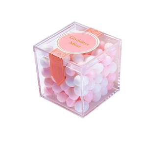 Jihong tùy chỉnh bán buôn acrylic nhựa <span class=keywords><strong>Cube</strong></span> hộp có thể gập lại 2x2 Mini Đảng Quà tặng đám cưới kẹo Hộp <span class=keywords><strong>12</strong></span> gói - Product Image 1