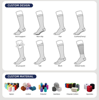 Échantillon gratuit Chaussettes à bottes équestres au genou Sublimation personnalisée imprimée pour l'équitation Logo positionné en bas