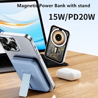 Nouvelles banques d'alimentation en alliage d'aluminium de haute qualité batterie de secours magnétique Powerbank 5000mAh chargeur de téléphone sans fil magnétique