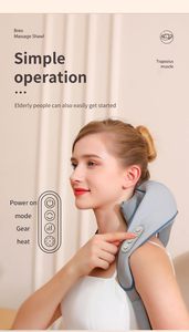 Appareil de massage du cou de haute qualité, pétrissage profond des tissus, shiatsu, dos, nuque, épaules, physiothérapie infrarouge, masseur électrique 2000mAh - Product Image 6