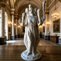 Grande statue de la déesse grecque Hécate, statue en marbre blanc sculptée à la main pour la décoration de villa
