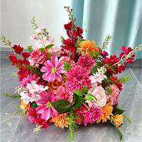Boule de fleurs artificielles de luxe personnalisée DREA, arrangement de roses en soie rose, grandes décorations de table et centres de table pour mariage et banquets