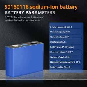 50160118 <span class=keywords><strong>vendita</strong></span> batteria agli ioni di <span class=keywords><strong>sodio</strong></span> Solaire 75ah BMS 3V 75AH batteria Na-Ion 3000 volte cicli ad alte prestazioni batteria solare - Product Image 2